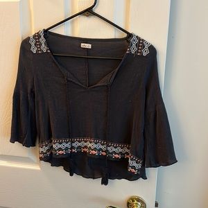 Women’s Hollister grey quarter sleeve top